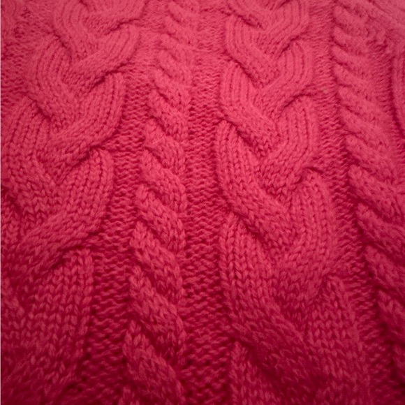 H&M New Cableknit Crewneck Sweater Pink Fuchsia Women Size Small NWT - Picture 4 of 11